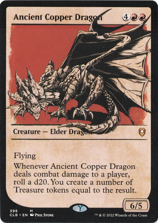 Ancient Copper Dragon (Showcase) from Commander Legends: Battle for Baldur’s Gate Magic the Gathering Proxy