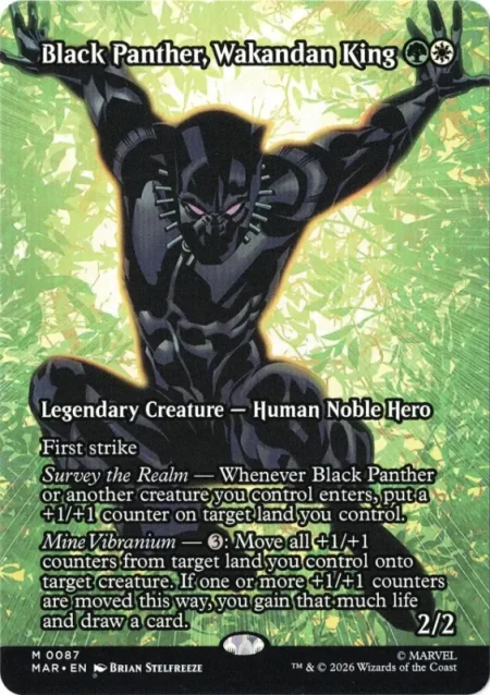 Black Panther, Wakandan King (Borderless) from Marvel Universe Magic the Gathering Proxy