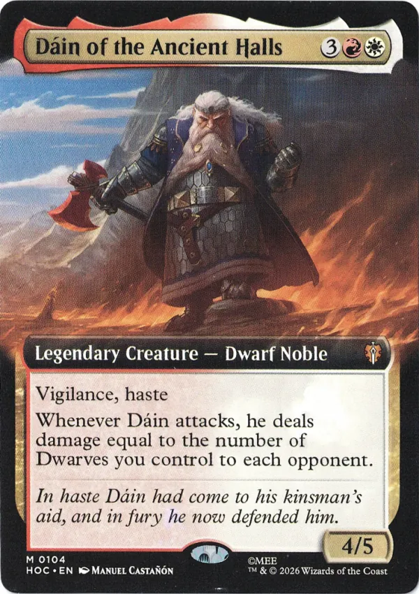 Dain of the Ancient Halls (Extended Art) from The Hobbit Eternal Magic the Gathering Proxy
