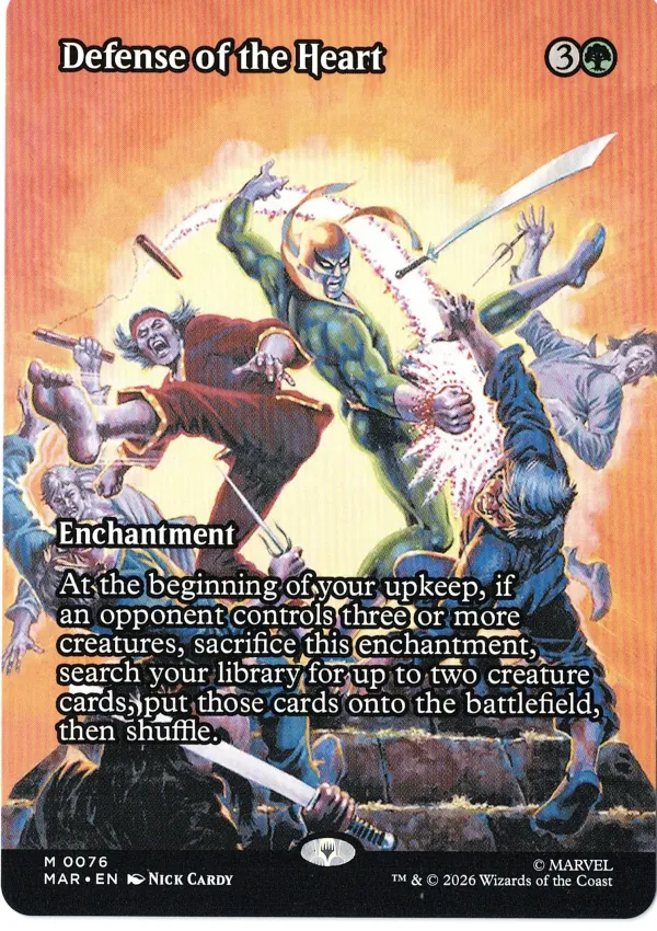 Defense of the Heart (Borderless) from Marvel Universe Magic the Gathering Proxy