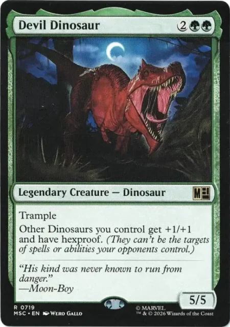 Devil Dinosaur from Marvel Super Heroes Commander Magic the Gathering Proxy