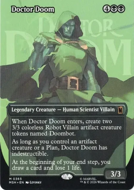 Doctor Doom (Borderless) from Marvel Super Heroes Magic the Gathering Proxy