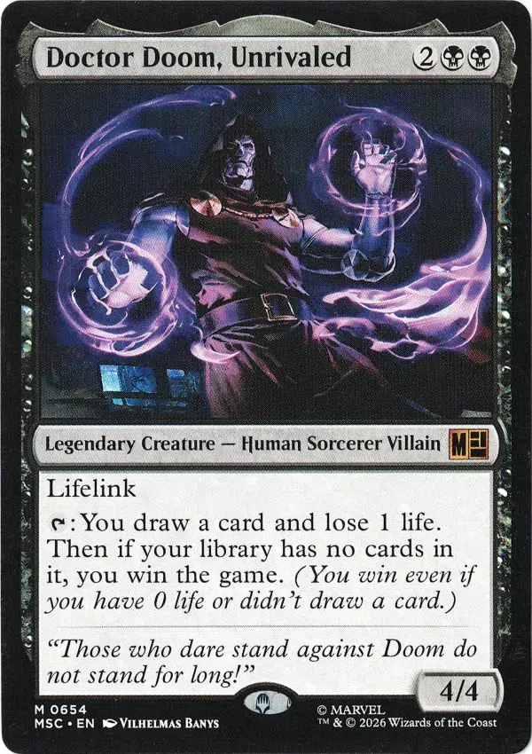 Doctor Doom, Unrivaled from Marvel Super Heroes Commander Magic the Gathering Proxy