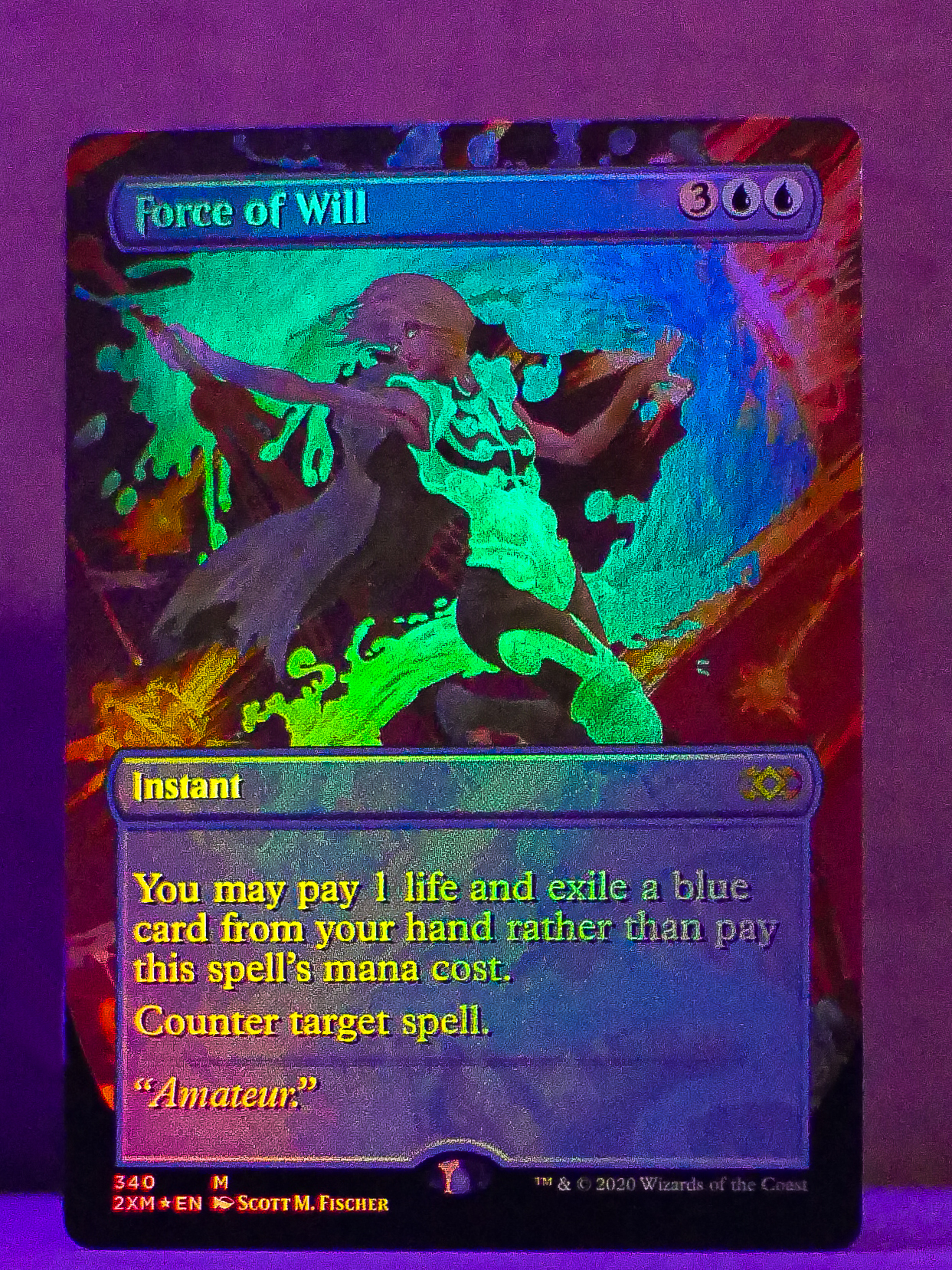 FOIL Force of Will from Double Masters Box Topper Magic the Gathering MTG  Proxy Card