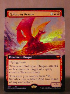 FOIL Goldspan Dragon (Extended Art) from Kaldheim Proxy