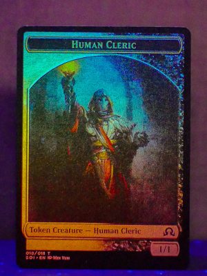FOIL TOKEN Human Cleric from Shadows Over Innistrad Proxy