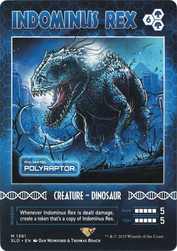 Indominus Rex (Polyraptor) (1391) from Secret Lair Drop Magic the Gathering Proxy