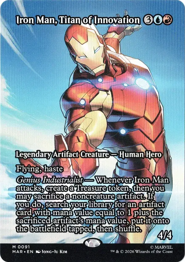Iron Man, Titan of Innovation (Borderless) from Marvel Universe Magic the Gathering Proxy