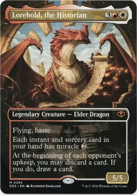 Lorehold, the Historian (Borderless) from Secrets of Strixhaven Magic the Gathering Proxy