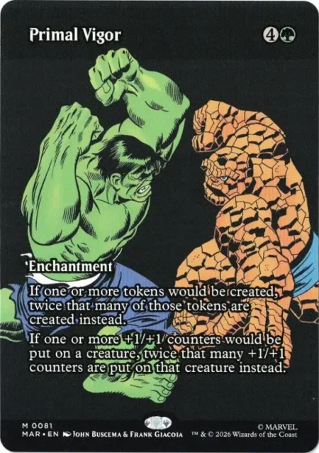 Primal Vigor (Borderless) from Marvel Universe Magic the Gathering Proxy