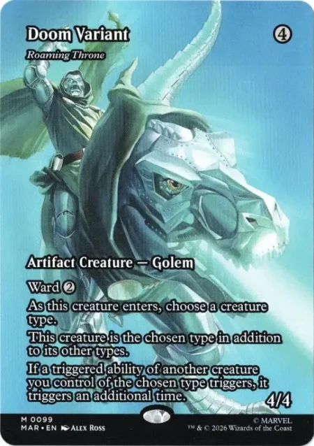 Roaming Throne (Borderless) from Marvel Universe Magic the Gathering Proxy