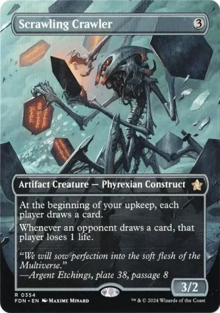 Scrawling Crawler (Borderless) from Foundations Magic the Gathering Proxy