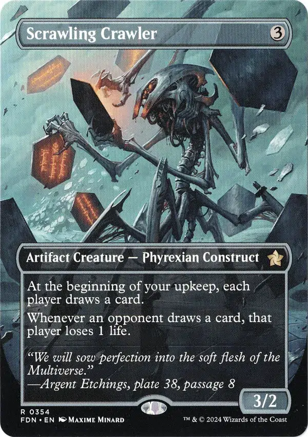 Scrawling Crawler (Borderless) from Foundations Magic the Gathering Proxy