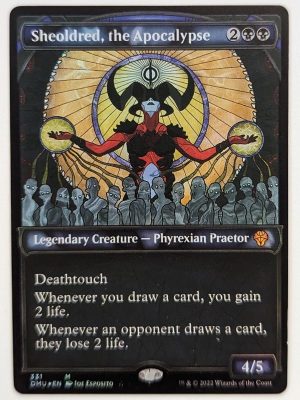 FOIL Sheoldred, the Apocalypse (Showcase) from Dominaria United Proxy