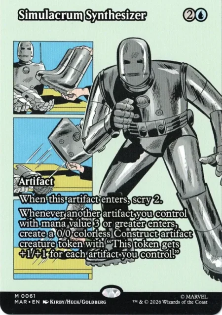 Simulacrum Synthesizer (Borderless) from Marvel Universe Magic the Gathering Proxy