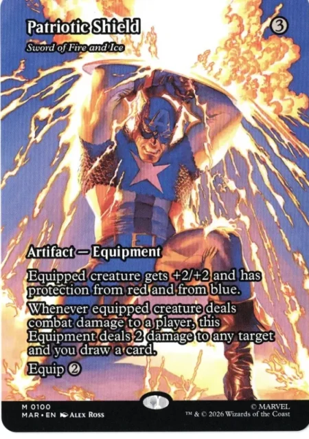 Sword of Fire and Ice (Borderless) from Marvel Universe Magic the Gathering Proxy