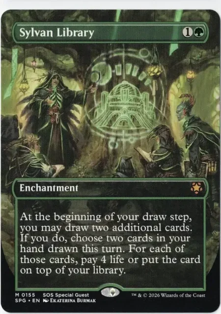 Sylvan Library (Borderless) from Special Guests Magic the Gathering Proxy