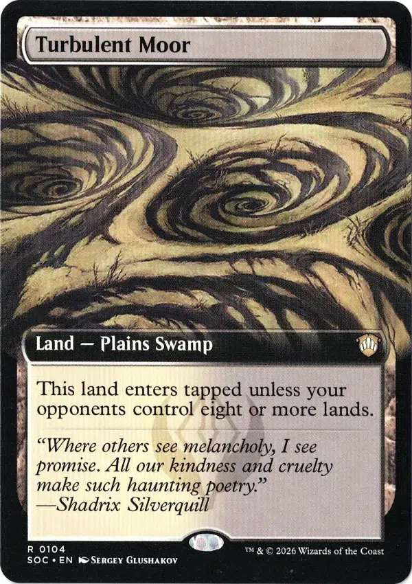 Turbulent Moor (Extended Art) from Secrets of Strixhaven Commander Magic the Gathering Proxy