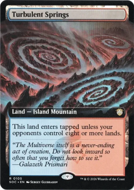 Turbulent Springs (Extended Art) from Secrets of Strixhaven Commander Magic the Gathering Proxy