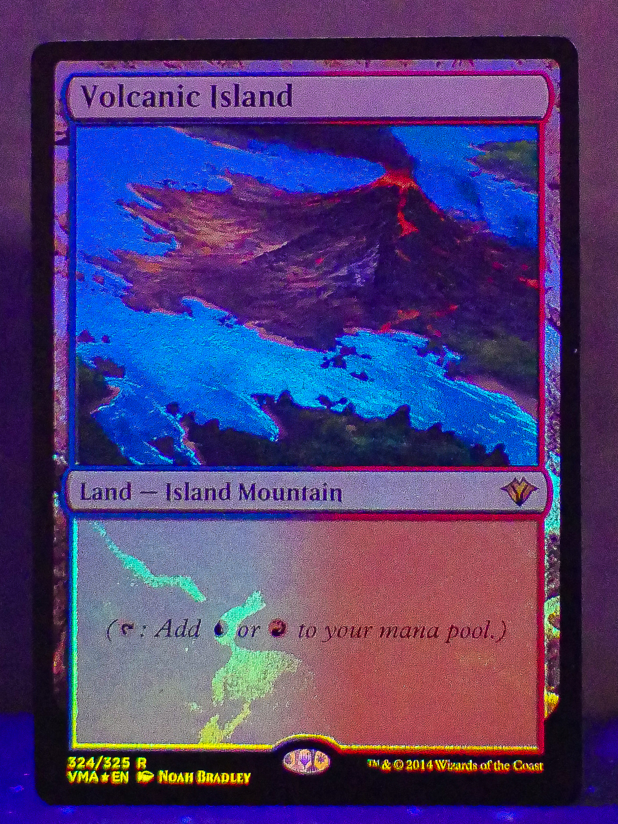 FOIL Volcanic Island from Vintage Masters Magic the Gathering MTG Proxy  Card with Recessed Hologram