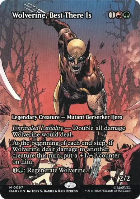 Wolverine, Best There Is (Borderless) from Marvel Universe Magic the Gathering Proxy