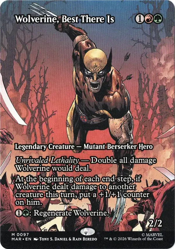 Wolverine, Best There Is (Borderless) from Marvel Universe Magic the Gathering Proxy