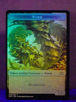 FOIL TOKEN Wurm (Deathtouch) from Double Masters Proxy