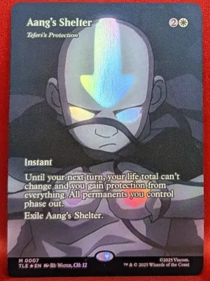 FOIL Aang's Shelter (Teferi's Protection (Borderless)) from Avatar: The Last Airbender: Eternal-Legal Magic the Gathering Proxy