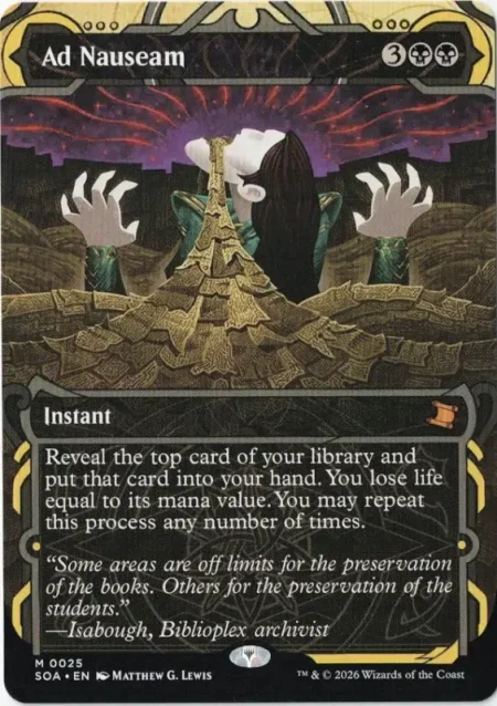 Ad Nauseam from Secrets of Strixhaven: Mystical Archive Magic the Gathering Proxy