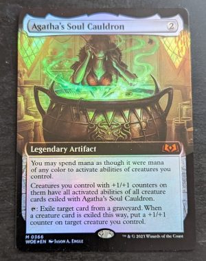 FOIL Agatha's Soul Cauldron (Extended Art) from Wilds of Eldraine Proxy