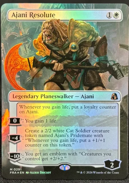 Ajani resolute bord foil – mtg proxy