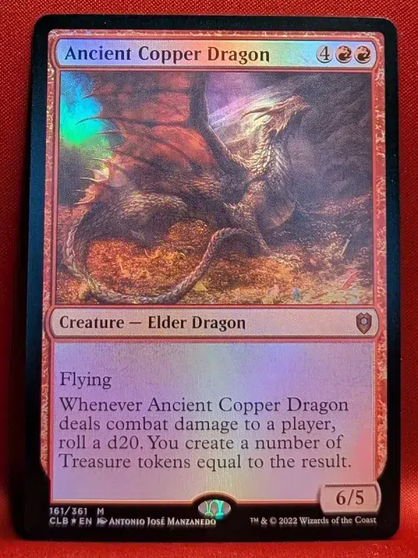 FOIL Ancient Copper Dragon from Commander Legends: Battle for Baldur's Gate Magic the Gathering Proxy