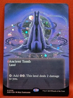GALAXY FOIL Ancient Tomb (0136) (Borderless) from Edge of Eternities: Stellar Sights Magic the Gathering Proxy