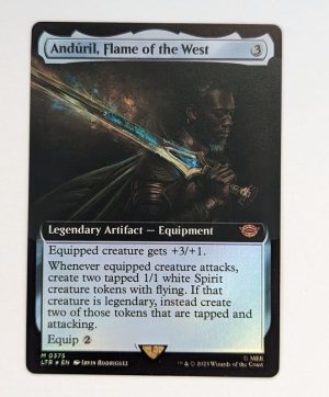 FOIL Andúril, Flame of the West (Extended Art) from Universes Beyond: The Lord of the Rings: Tales of Middle-earth Proxy