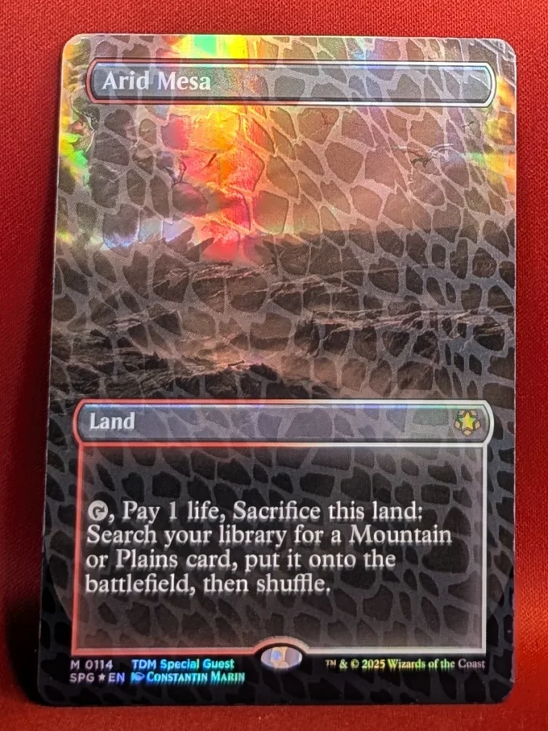 DRAGONSCALE FOIL Arid Mesa (Borderless) from Special Guests Magic the Gathering Proxy