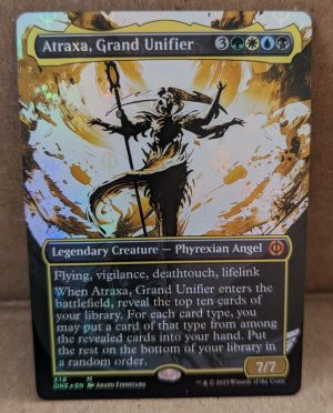 FOIL Atraxa, Grand Unifier (Showcase) from Phyrexia: All Will Be One Proxy