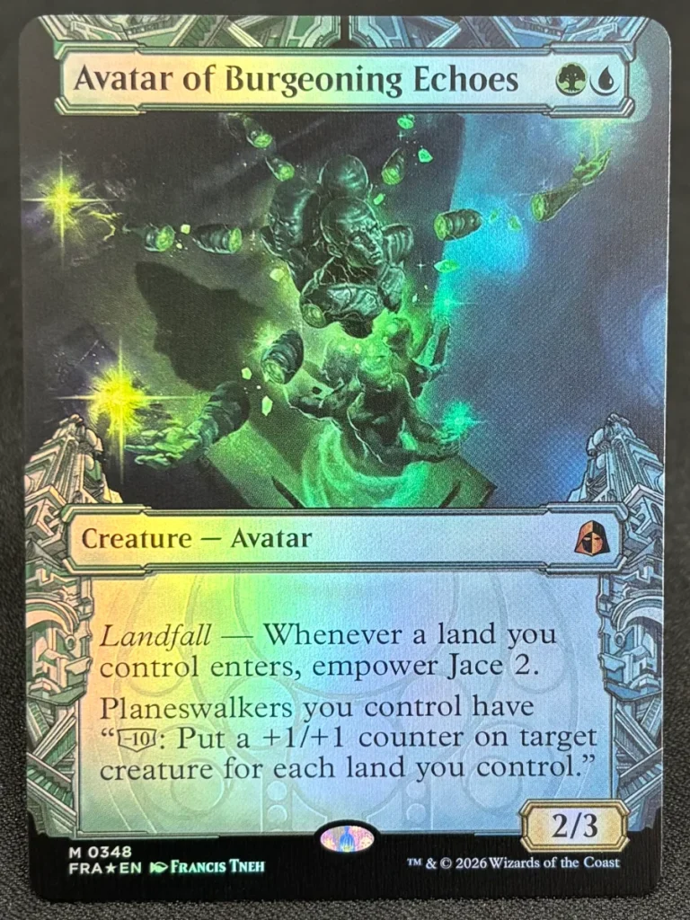FOIL Avatar of Burgeoning Echoes (Borderless) from Reality Fracture Magic the Gathering Proxy