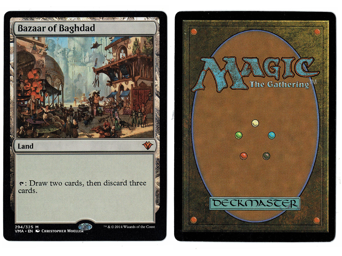 Bazaar of Baghdad from Vintage Masters Magic the Gathering MTG Proxy Card  with Recessed Hologram