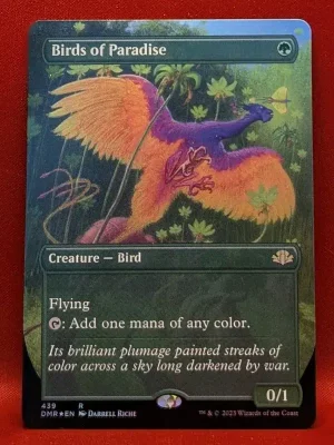 FOIL Birds of Paradise (Borderless) from Dominaria Remastered Magic the Gathering Proxy