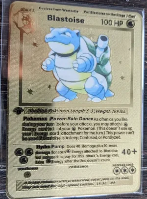 GOLD Blastoise metal collector's Replica