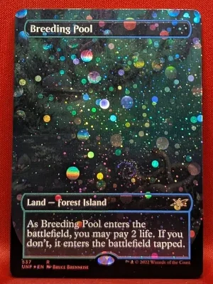 GALAXY FOIL Breeding Pool (Borderless)(537) from Unfinity Magic the Gathering Proxy