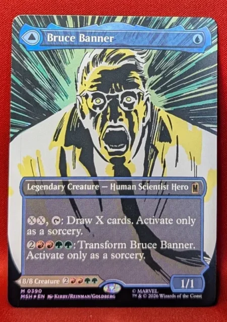 FOIL Bruce Banner (Borderless) (0390) from Marvel Super Heroes Magic the Gathering Proxy