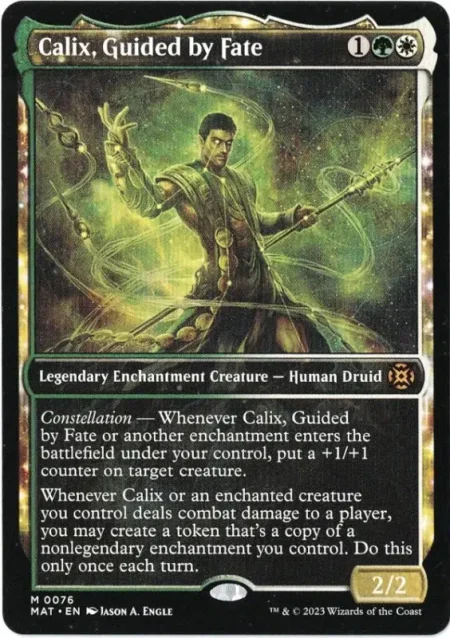 Calix, Guided by Fate (Showcase) from March of the Machine: Aftermath Magic the Gathering Proxy