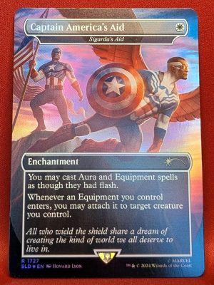 FOIL Captain America's Aid (Sigarda's Aid) from Secret Lair Drop Series Magic the Gathering Proxy