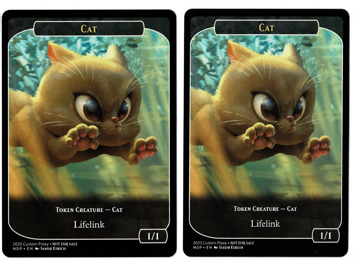 TOKEN Double-sided Cat from Secret Lair Drop Series Magic the Gathering MTG  Proxy Card