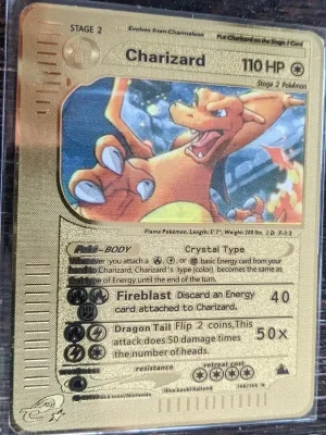 GOLD Charizard Alt metal collector's Replica