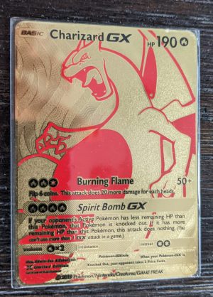 GOLD Charizard GX Dark metal collector's Replica