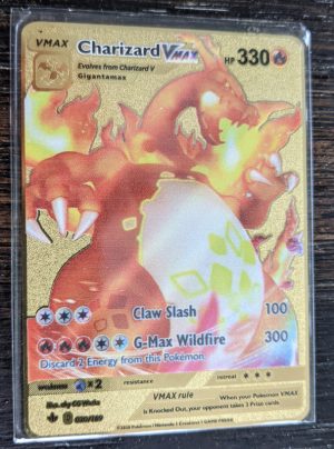 GOLD Charizard VMAX metal collector's Replica