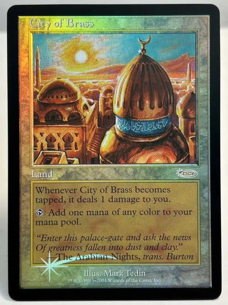 FOIL City of Brass from Junior Super Series Magic the Gathering Proxy