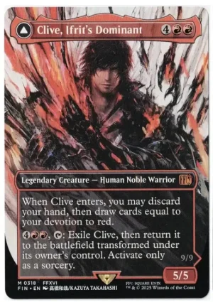 Clive, Ifrit's Dominant (Borderless) (0318) from FINAL FANTASY Magic the Gathering Proxy
